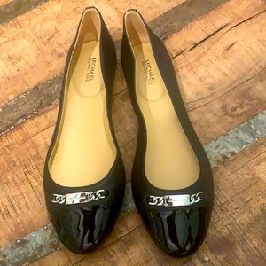 Black patent leather flats